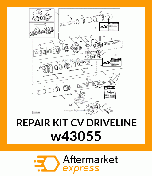 REPAIR KIT CV DRIVELINE w43055