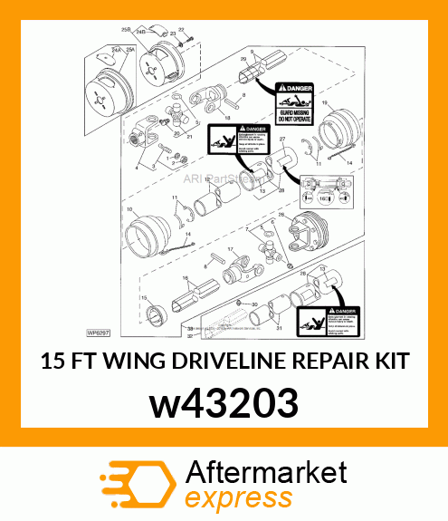 15 FT WING DRIVELINE REPAIR KIT w43203