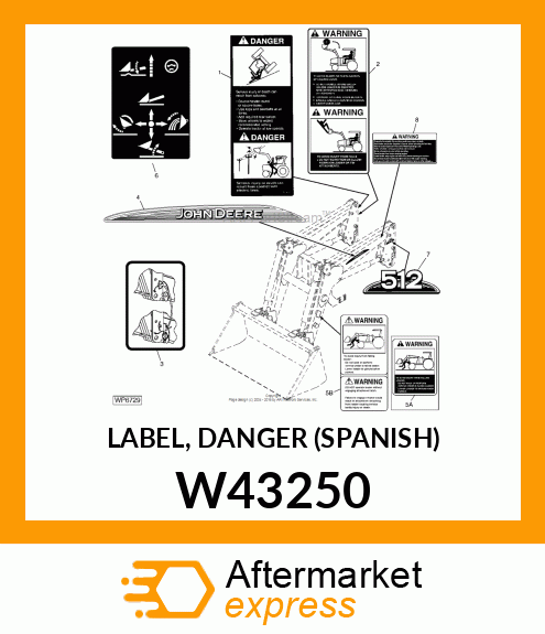 LABEL, DANGER (SPANISH) W43250