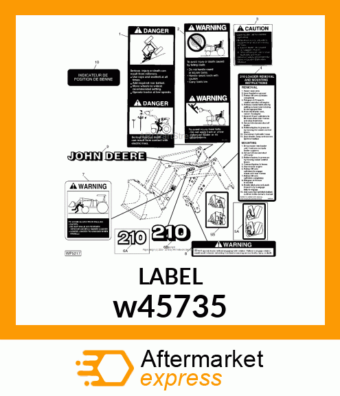 LABEL, BUCKET LATCH INSTRUCTION w45735