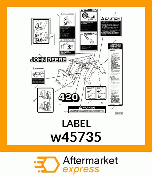 LABEL, BUCKET LATCH INSTRUCTION w45735