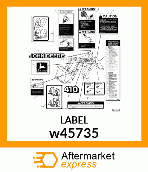 LABEL, BUCKET LATCH INSTRUCTION w45735