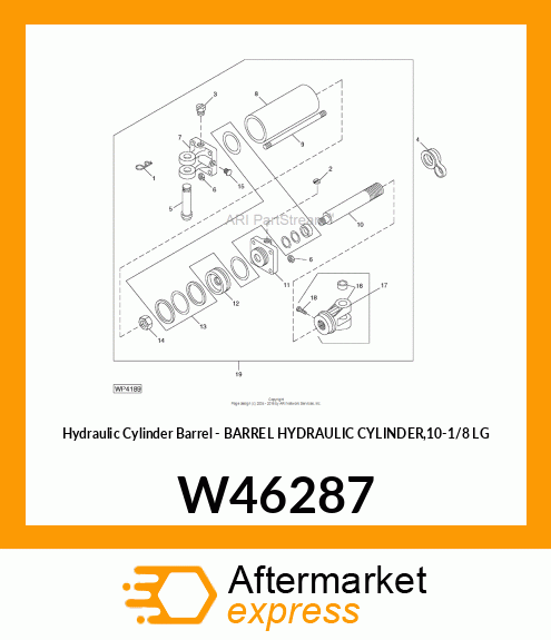 Hydraulic Cylinder Barrel - BARREL HYDRAULIC CYLINDER,10-1/8 LG W46287