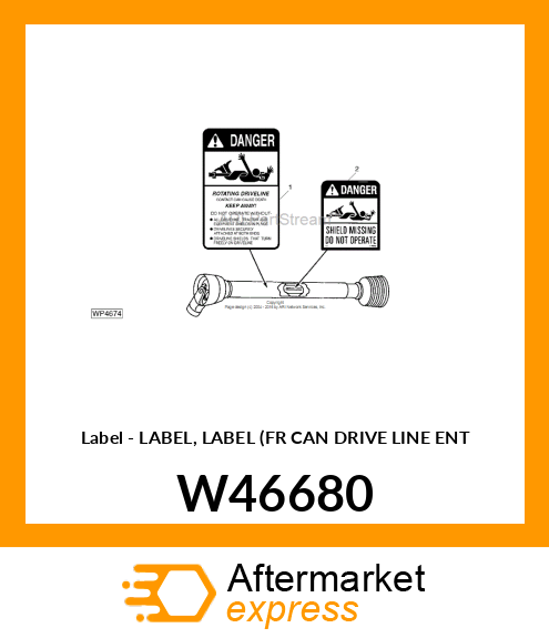 LABEL, LABEL FR CAN DRIVE LINE ENT W46680