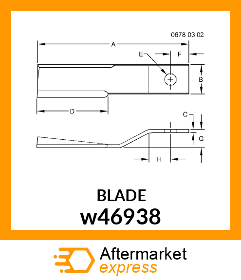 BLADE, BLADE, SUCTION OFFSET ROTARY w46938