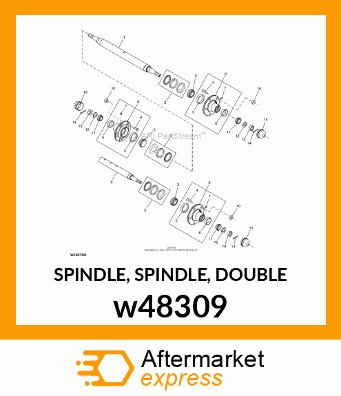 SPINDLE, SPINDLE, DOUBLE w48309