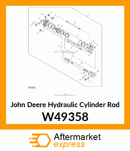 HYDRAULIC CYLINDER ROD, ROD, 3.5X12 W49358