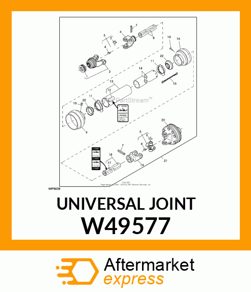 UNIVERSAL JOINT YOKE, YOKE, INBOARD W49577