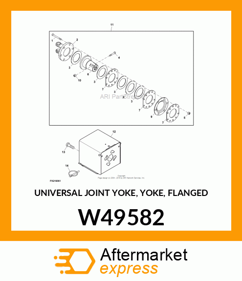 UNIVERSAL JOINT YOKE, YOKE, FLANGED W49582