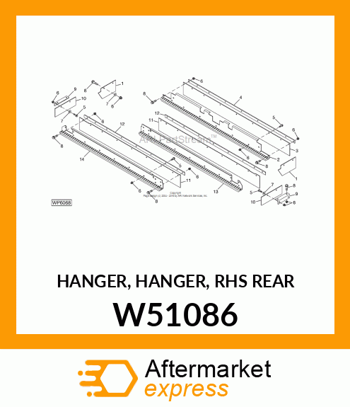 HANGER, HANGER, RHS REAR W51086