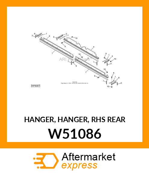 HANGER, HANGER, RHS REAR W51086