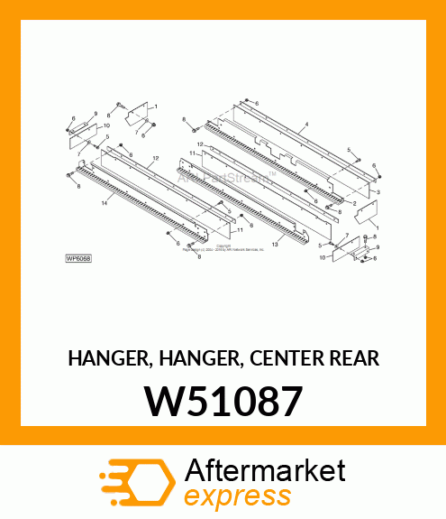 HANGER, HANGER, CENTER REAR W51087