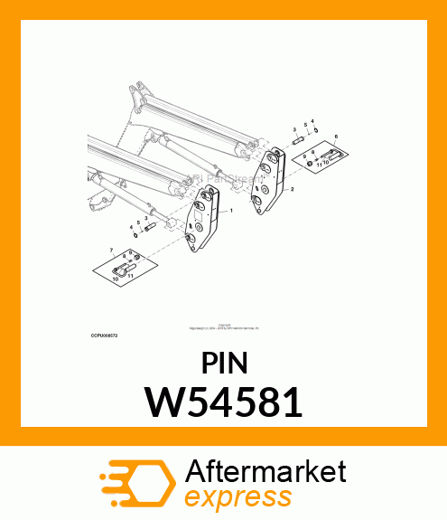 Pin, Seal & Bushing Kit - PIN, PIVOT (MAST) DIA. 35 W54581