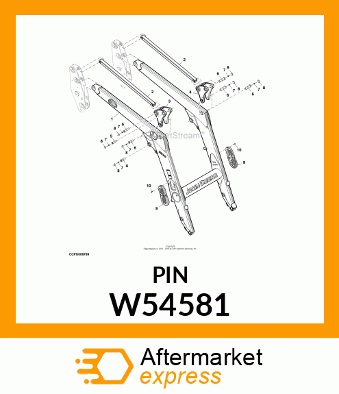 Pin, Seal & Bushing Kit - PIN, PIVOT (MAST) DIA. 35 W54581