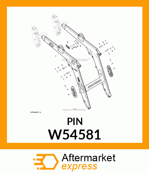 Pin, Seal & Bushing Kit - PIN, PIVOT (MAST) DIA. 35 W54581