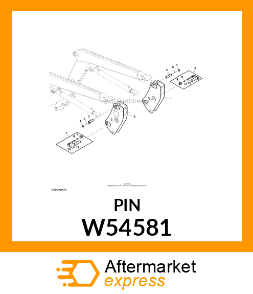 Pin, Seal & Bushing Kit - PIN, PIVOT (MAST) DIA. 35 W54581