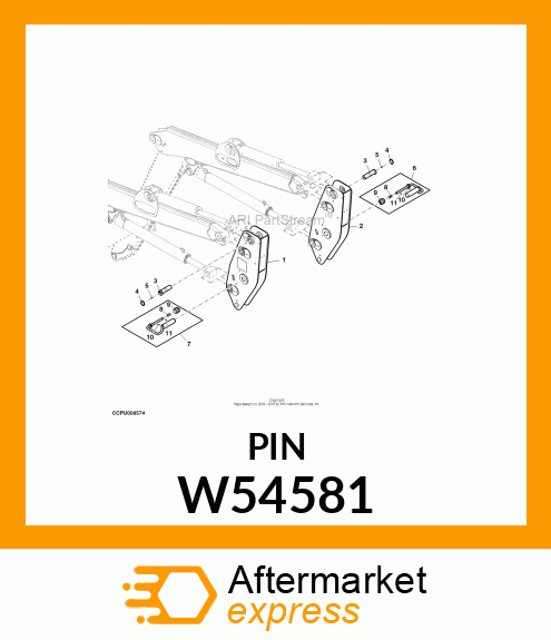 Pin, Seal & Bushing Kit - PIN, PIVOT (MAST) DIA. 35 W54581