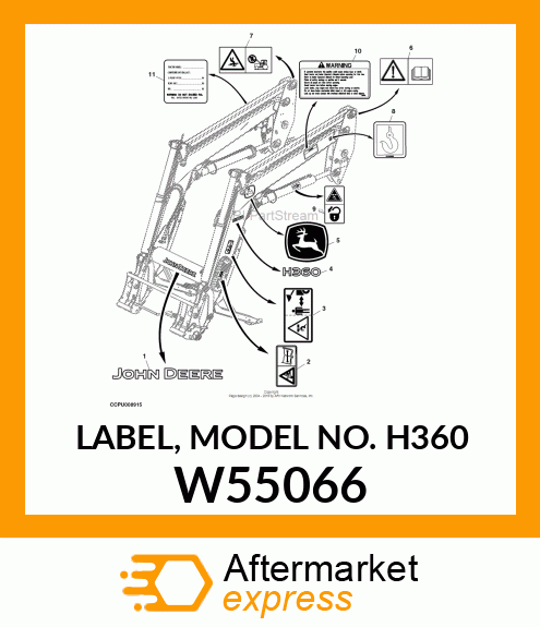 LABEL, MODEL NO. H360 W55066