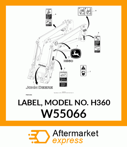 LABEL, MODEL NO. H360 W55066