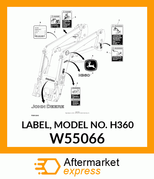 LABEL, MODEL NO. H360 W55066