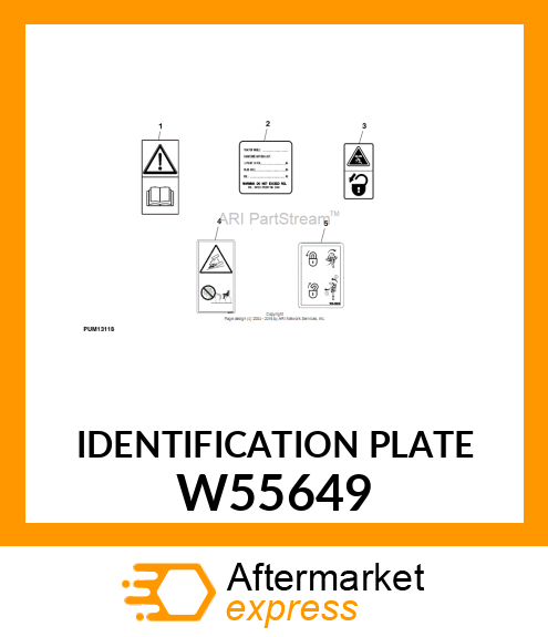 IDENTIFICATION PLATE W55649