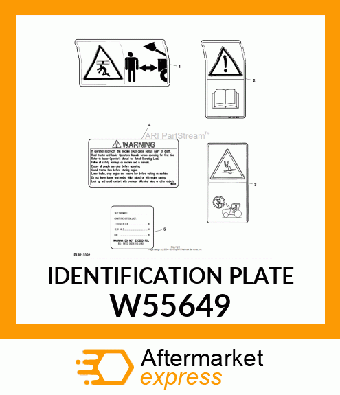 IDENTIFICATION PLATE W55649