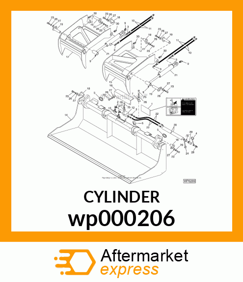 CYLINDER, HYD. 2 DIA X 6 wp000206