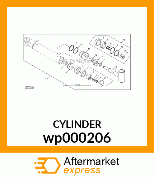 CYLINDER, HYD. 2 DIA X 6 wp000206