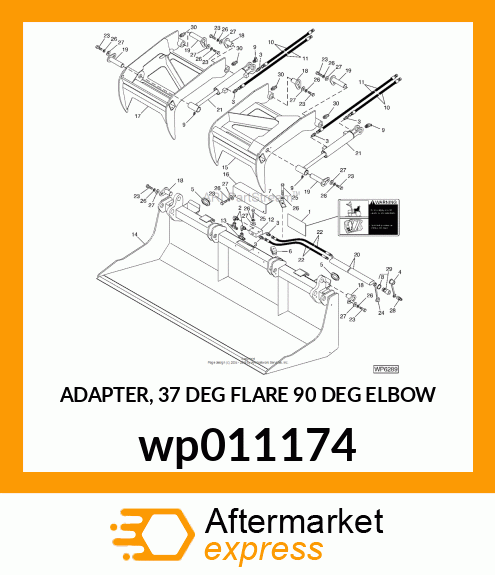 ADAPTER, 37 DEG FLARE 90 DEG ELBOW wp011174