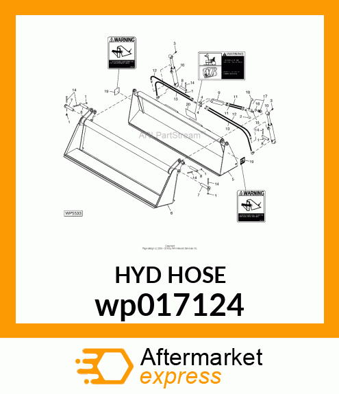 HOSE, LOWER CYLINDER, 1/4 X 41 WP017124