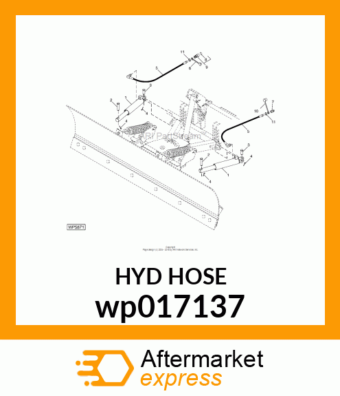 HOSE, LOWER CYLINDER, 1/4" X 50" wp017137