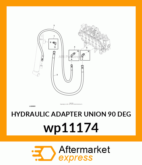 HYDRAULIC ADAPTER UNION 90 DEG wp11174