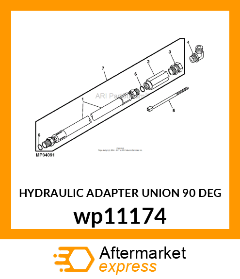 HYDRAULIC ADAPTER UNION 90 DEG wp11174