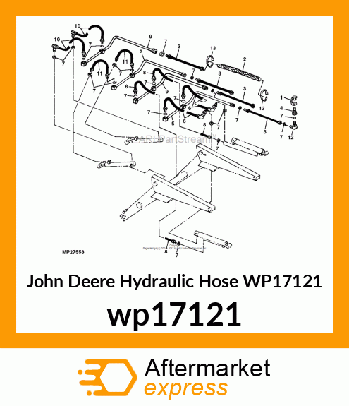 HOSE, HYDRAULIC, 1/4" I.D. X 19" wp17121