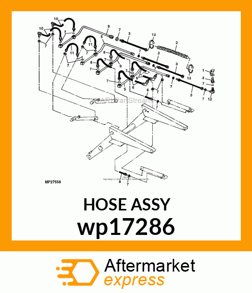 HOSE, HYDRAULIC, 3/8" I.D. X 19" wp17286