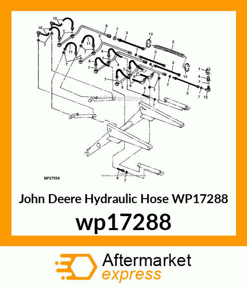 HOSE, HYDRAULIC, 3/8" I.D. X 40" wp17288