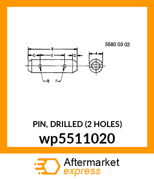 PIN, DRILLED (2 HOLES) wp5511020