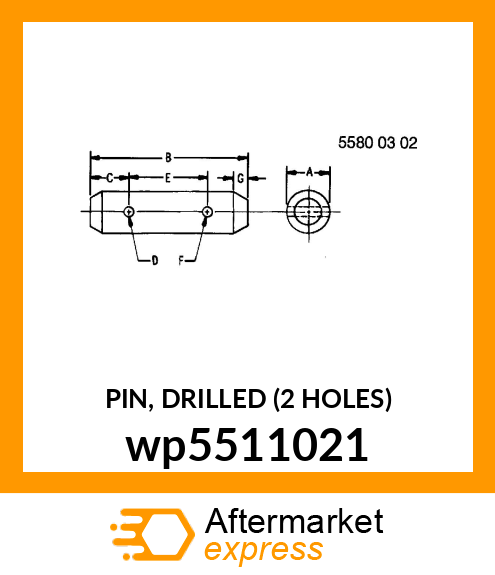 PIN, DRILLED (2 HOLES) wp5511021