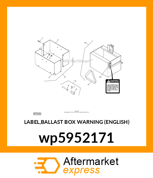 LABEL,BALLAST BOX WARNING (ENGLISH) wp5952171