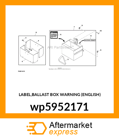 LABEL,BALLAST BOX WARNING (ENGLISH) wp5952171