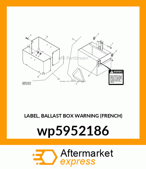 LABEL, BALLAST BOX WARNING (FRENCH) wp5952186