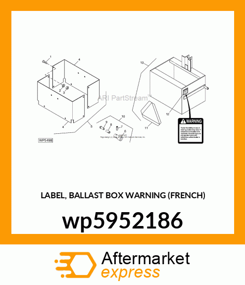 LABEL, BALLAST BOX WARNING (FRENCH) wp5952186