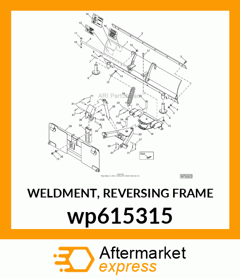 WELDMENT, REVERSING FRAME wp615315