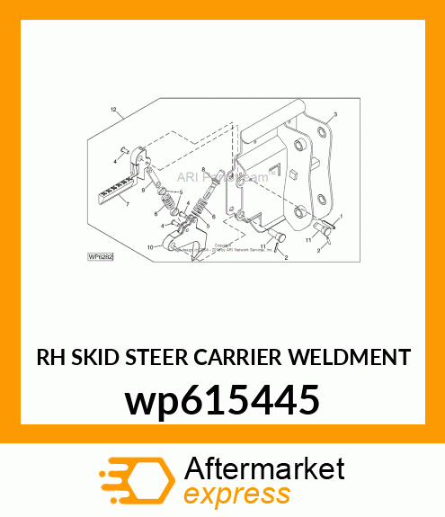 Spare part wp615445 + RH SKID STEER CARRIER WELDMENT