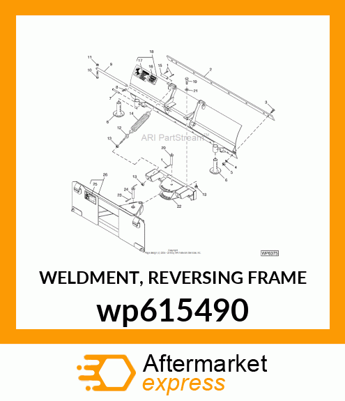 WELDMENT, REVERSING FRAME wp615490