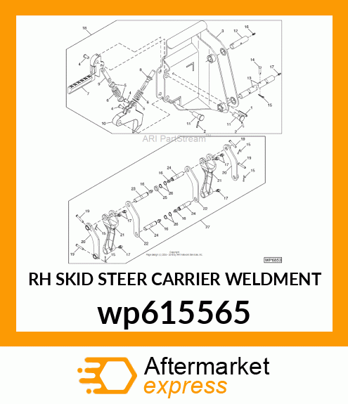 RH SKID STEER CARRIER WELDMENT wp615565