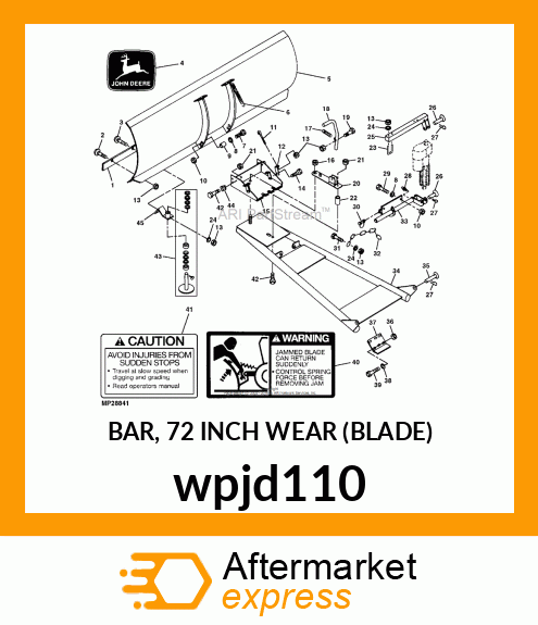 BAR, 72 INCH WEAR (BLADE) wpjd110