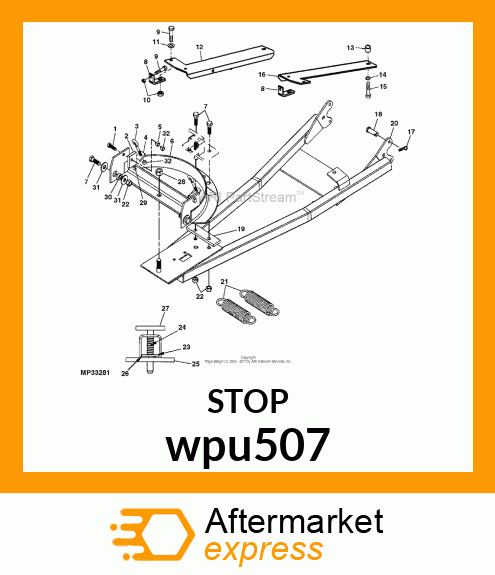 STOP, ADJUSTABLE BLADE wpu507