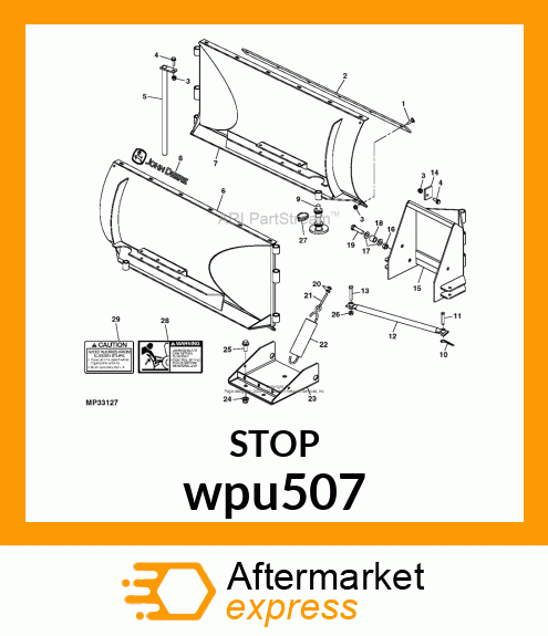 STOP, ADJUSTABLE BLADE wpu507