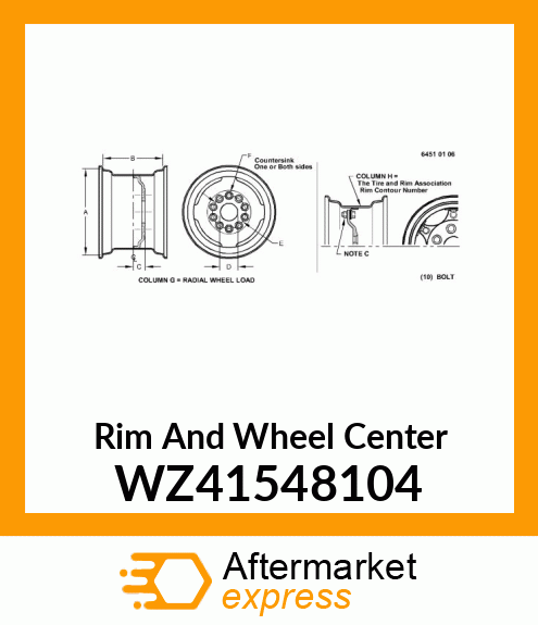 Rim And Wheel Center WZ41548104